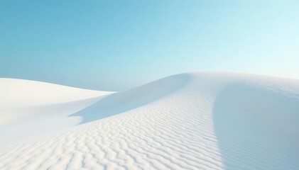 Sun-drenched white sand dune, pristine surface , vacation, texture