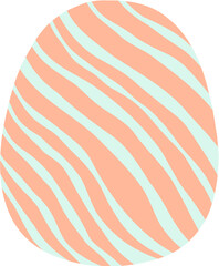 Cute egg graphic design elements in pastel color for easter day with flora flower, wave line, ribbon, heart, or circle elements