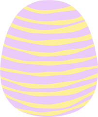 Cute egg graphic design elements in pastel color for easter day with flora flower, wave line, ribbon, heart, or circle elements