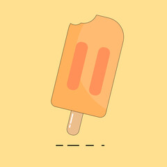 Ice cream on stick , vector illustration 