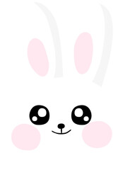 A head of rabbit bunny head in cute expressions
