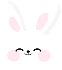 A head of rabbit bunny head in cute expressions