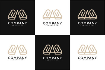 Geometric Logo Design Variations On Checkered Background