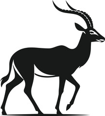 silhouette of an antelope walking relaxed