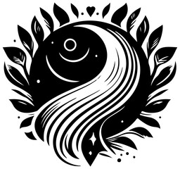 Engaging Curves Abstract Silhouette Clean Design Art