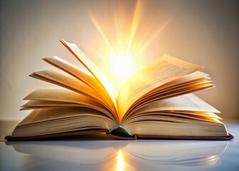 Open Book with Handwritten Notes, Soft Background - Conceptual Stock Photo