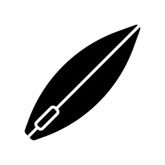 Minimalistic Black And White Illustration Of A Surfboard Icon Outline
