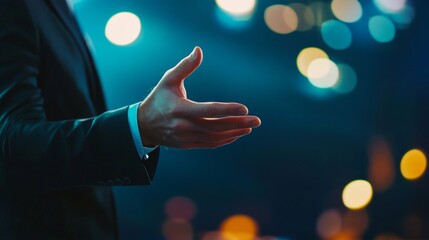Businessmans Hand Making A Firm Gesture On Stage Bdc3be9f-6 2160