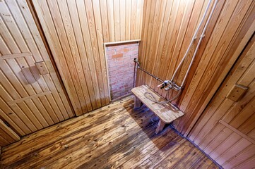 standard interior wooden bath, sauna, steam room