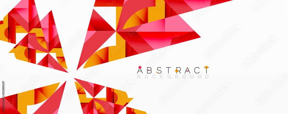 Aufkleber Abstract geometric composition with interlocking circular and angular shapes, featuring smooth gradients and sharp contrasts on a white background