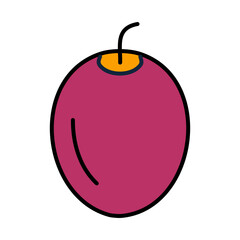Tamarillo fresh fruit icon vector illustration