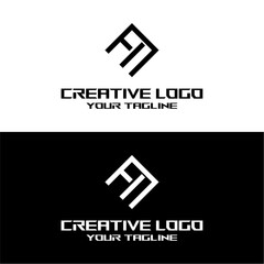 creative letter logo nf design vector