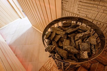 standard interior wooden bath, sauna, steam room