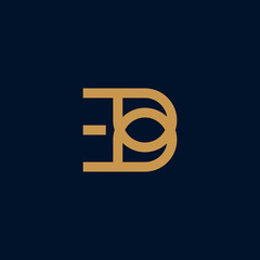 Gold Interlocking Letter D Logo on Dark Blue Background