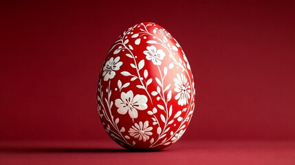 A hand-painted Easter egg with an intricate floral design, ideal for spring celebrations, greeting cards, or festive decor. Perfect for Easter-themed projects.