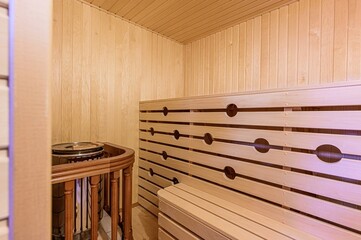 standard interior wooden bath, sauna, steam room