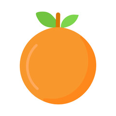 Tangelo fresh fruit with leaf icon vector illustration