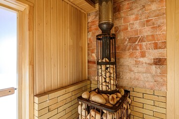 standard interior wooden bath, sauna, steam room