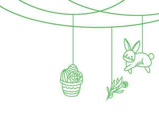 Easter Line Art Background Illustration