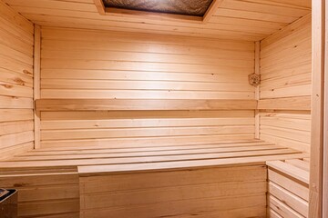 standard interior wooden bath, sauna, steam room