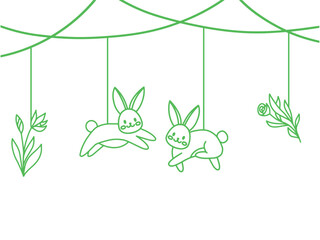 Hanging Decoration Easter Egg Line Art