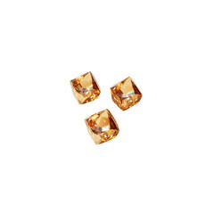 Fototapeta premium 3D rendering of shiny golden dice on white background. 