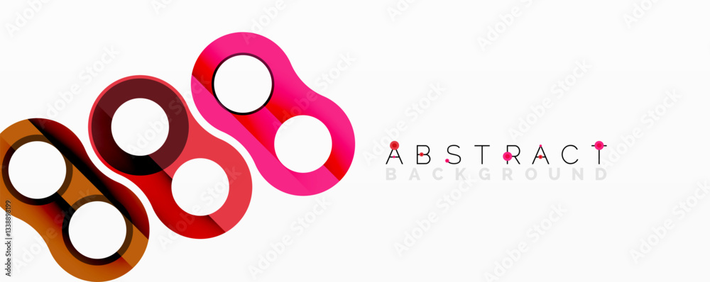 Poster abstract circle element composition with overlapping circular and tubular shapes featuring smooth gr