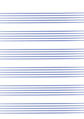 Graph paper. Printable grid paper with stave on a white background. A blank music sheet paper with staff. Geometric pattern for composition, education, school. Realistic lined paper blank size A4.
