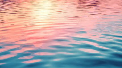 Serene sunset over tranquil lake surrounded by lush mountains and colorful sky reflecting on calm water