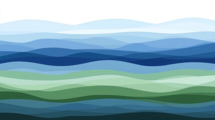 Blue Green Mountain Landscape Abstract Background.