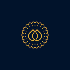 Golden Abstract Logo with Mandala Design
