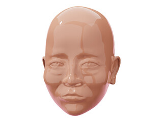 A 3Drendered, minimalist head sculpture.  Neutral expression conveys calmness,  ideal for concepts of identity, AI, or human connection.