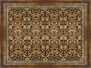 antique classic door panel, floral.pattern ornament with gold finish