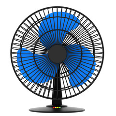 3d render table fan with transparent background