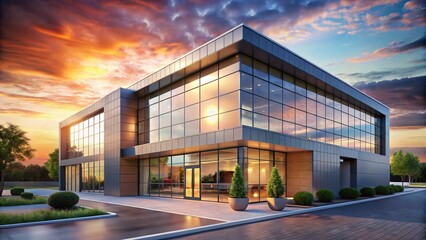 Obraz premium Modern Clinic Facade: Anti-Aging Laser Dermatology & Facial Lifting Treatments