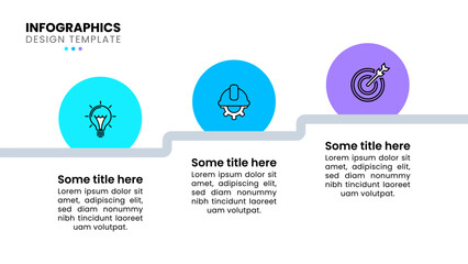Infographic template. Staircase with 3 steps and icons