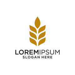 Golden Wheat Logo Design Illustration
