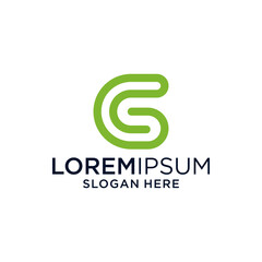 Green Abstract Letter GS Logo Design