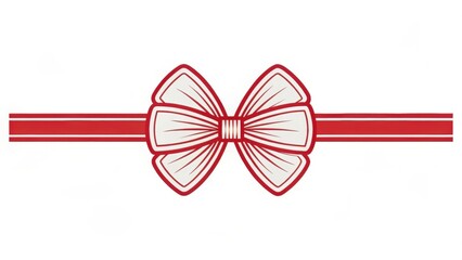 Blank white gift voucher and sale. Red ribbon with a decorative bow in the center, ideal for gifts and celebrations.