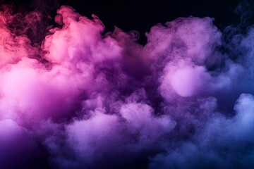 Fototapeta premium A current illustration of a purple smoke frame, set against a transparent background, with a realistic portrayal of color clouds and an overlay effect. Suitable for a gender party, nightclub banner,