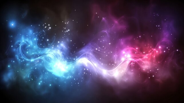 A VFX light effect cartoon depicting a magic blast game. In it, a magician casts spells with a fire glow, a cosmic vortex, and a blaster weapon that shoots a blaster shot. The attacks are in pink,