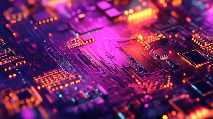 Obraz premium Futuristic Circuit Board Abstract Technology Background