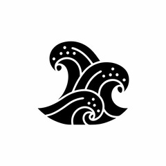 creative details Ocean Waves Icon vector illustration