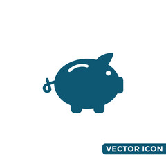 Minimalist Piggy Bank Icon Design Template 