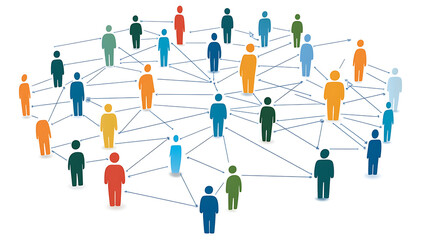 Modern social network visualization with leadership and connectivity theme