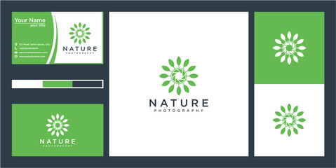 Green and White Pixelated Leaf Logo Design on Business Cards