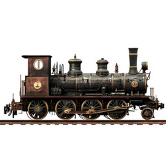 Naklejka premium steam locomotive isolated on white