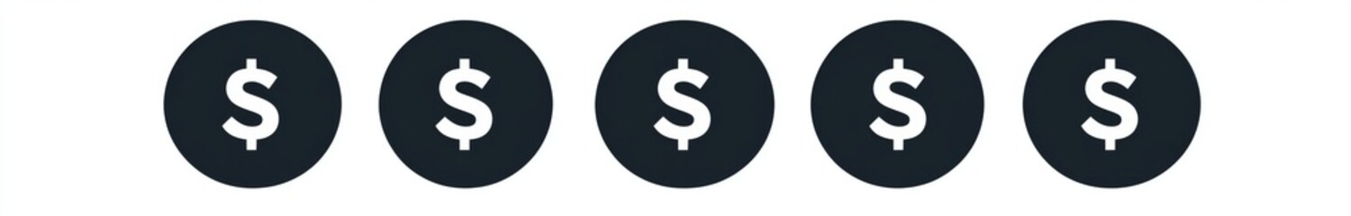 Obraz premium The black dollar sign icon is a modern-day illustration