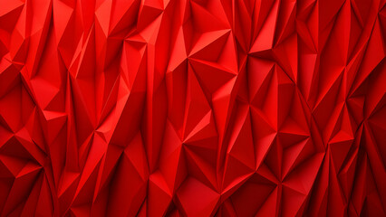 Naklejka premium Origami Paper Folding Inspired Red Curtains with Geometric Precise Folds and Shadows