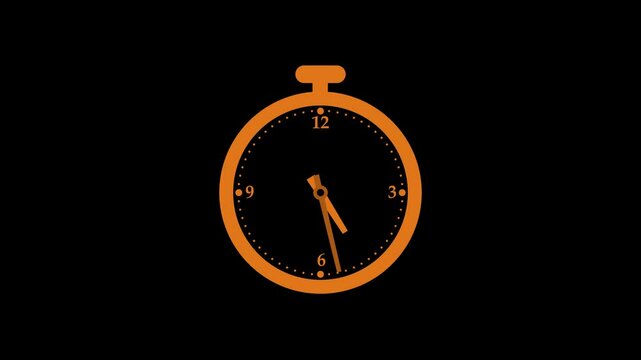 Counting down simple clock animated, Minimalist stopwatch isolated animation with a simple design
